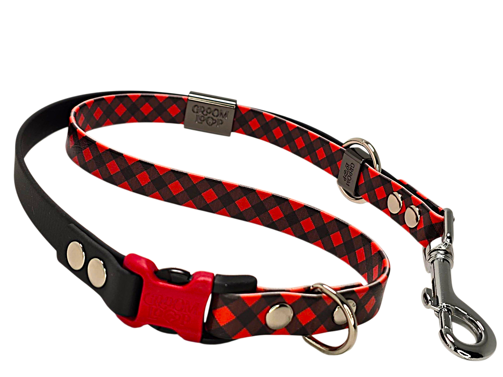 Buffalo Plaid BioThane® Grooming Loop