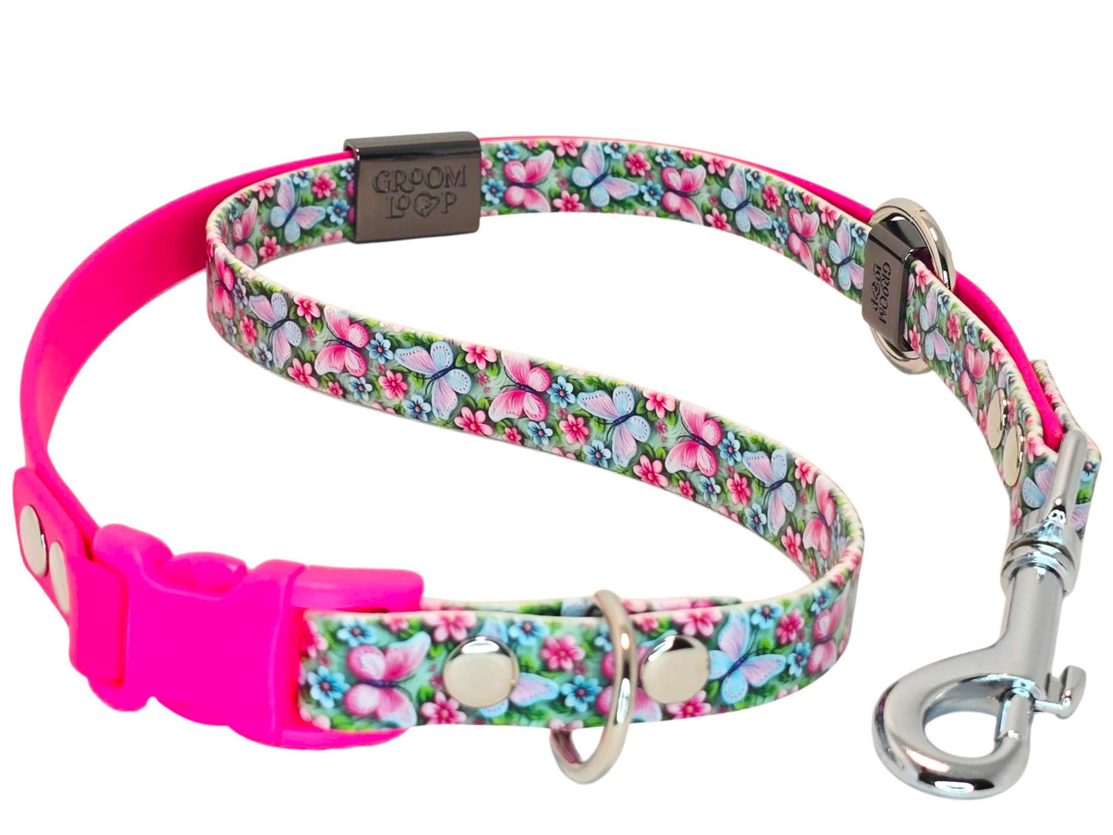 Springtime Butterflys BioThane® Grooming Loop