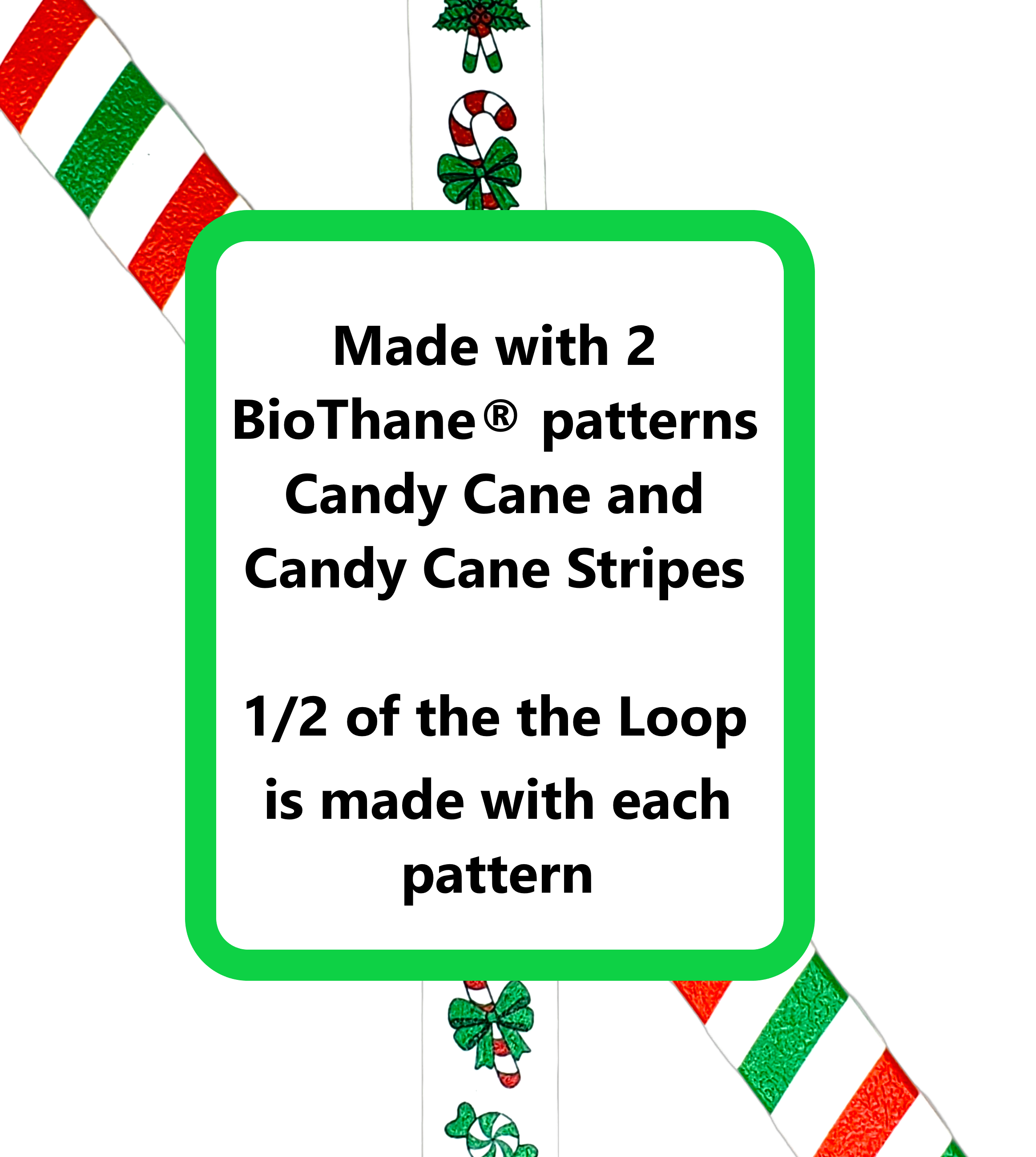 Candy Cane BioThane® Grooming Loop