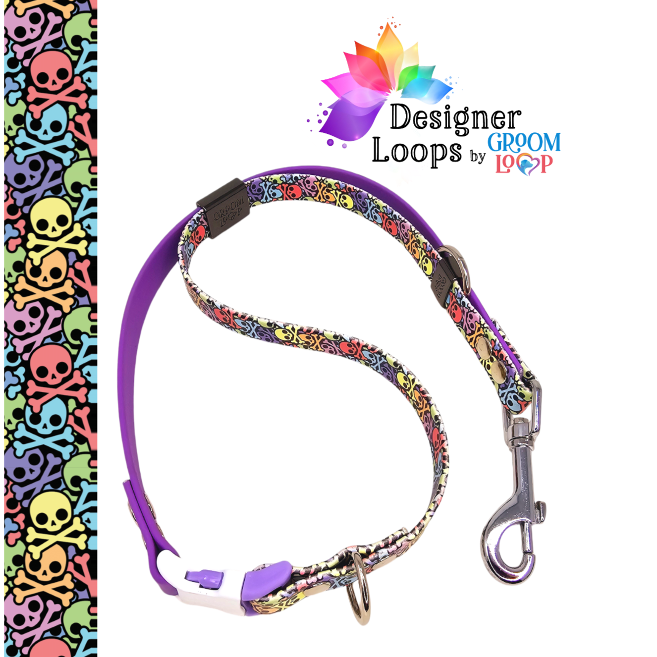 Candy Skull & Crossbones BioThane® Grooming Loop