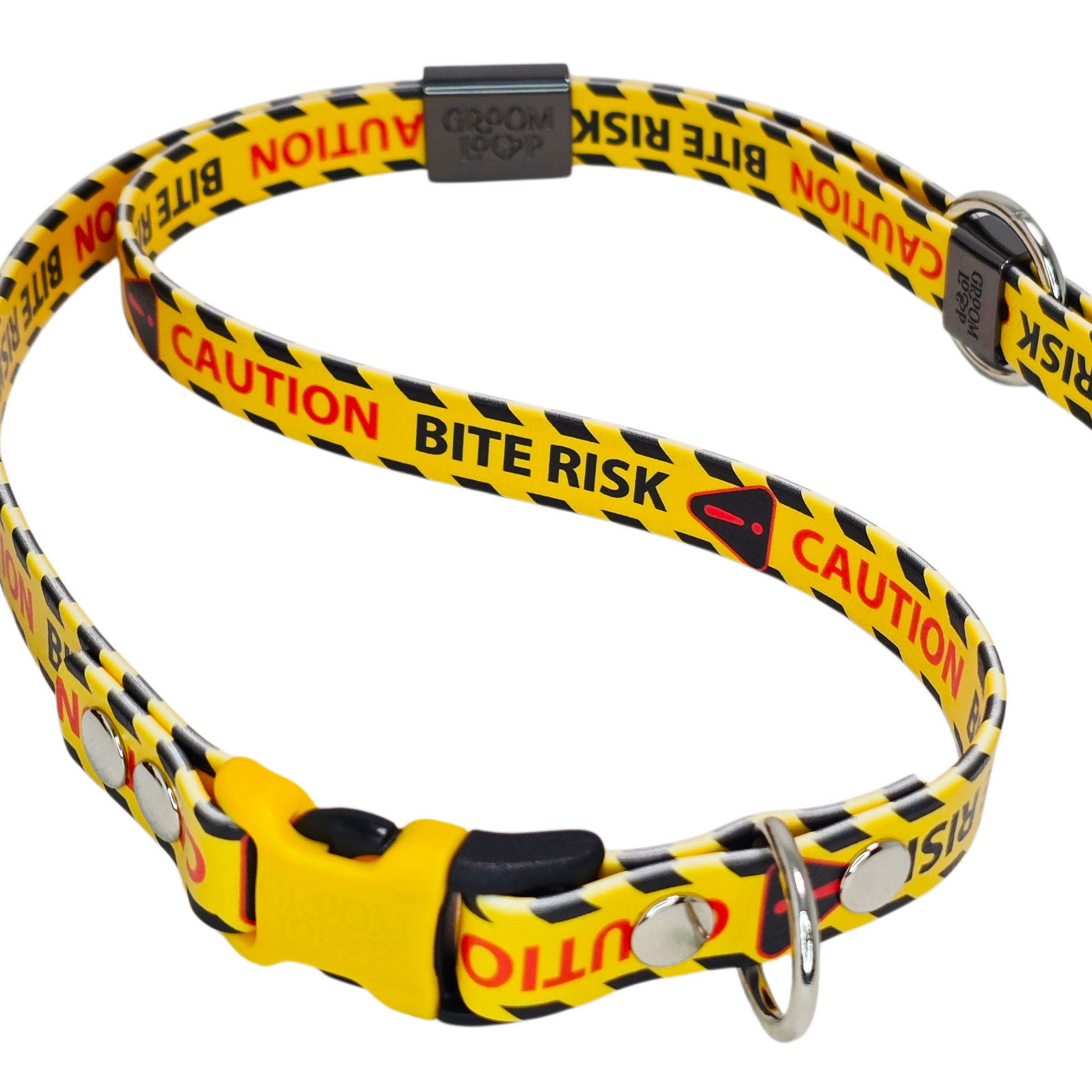 Caution Bite Risk BioThane® Grooming Loop