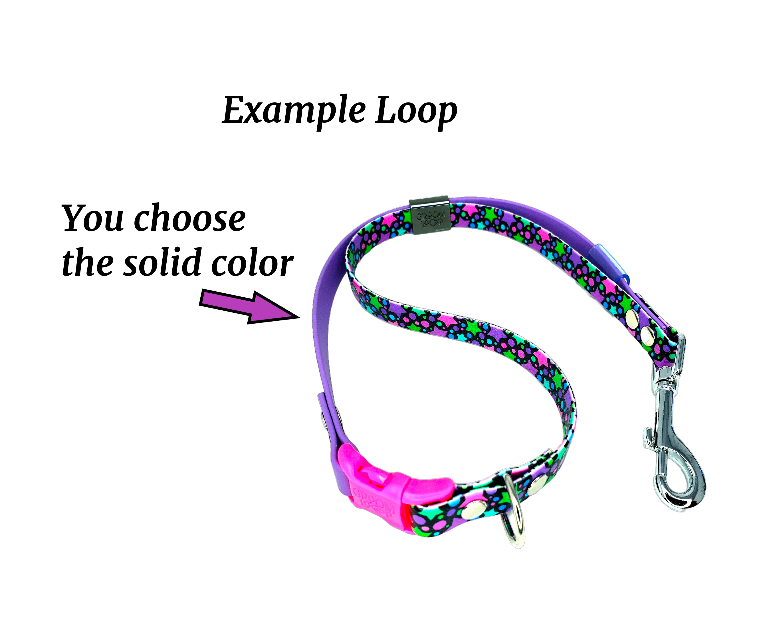 Bisexual Pride BioThane® Grooming Loop