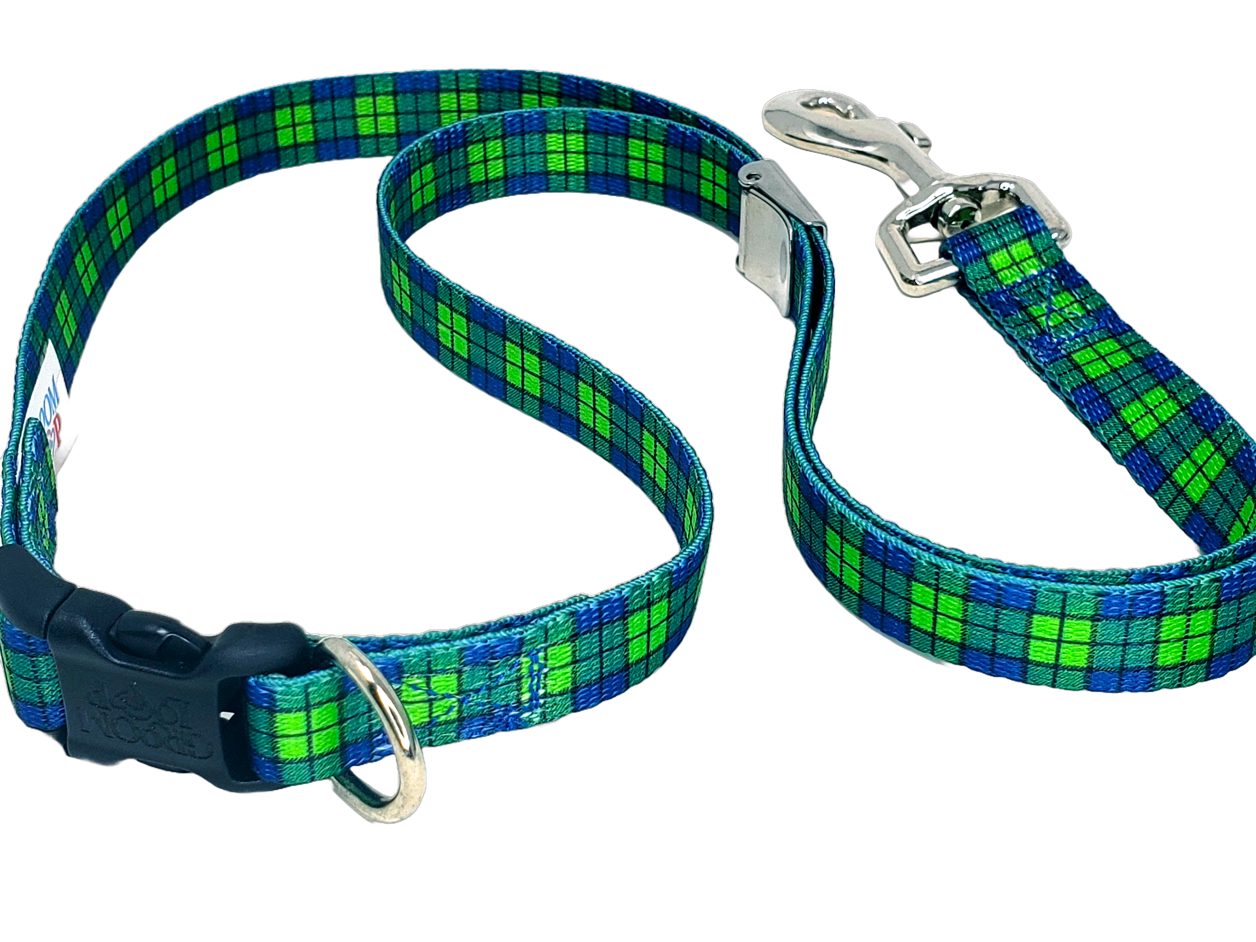Blue Green Plaid Grooming Loop