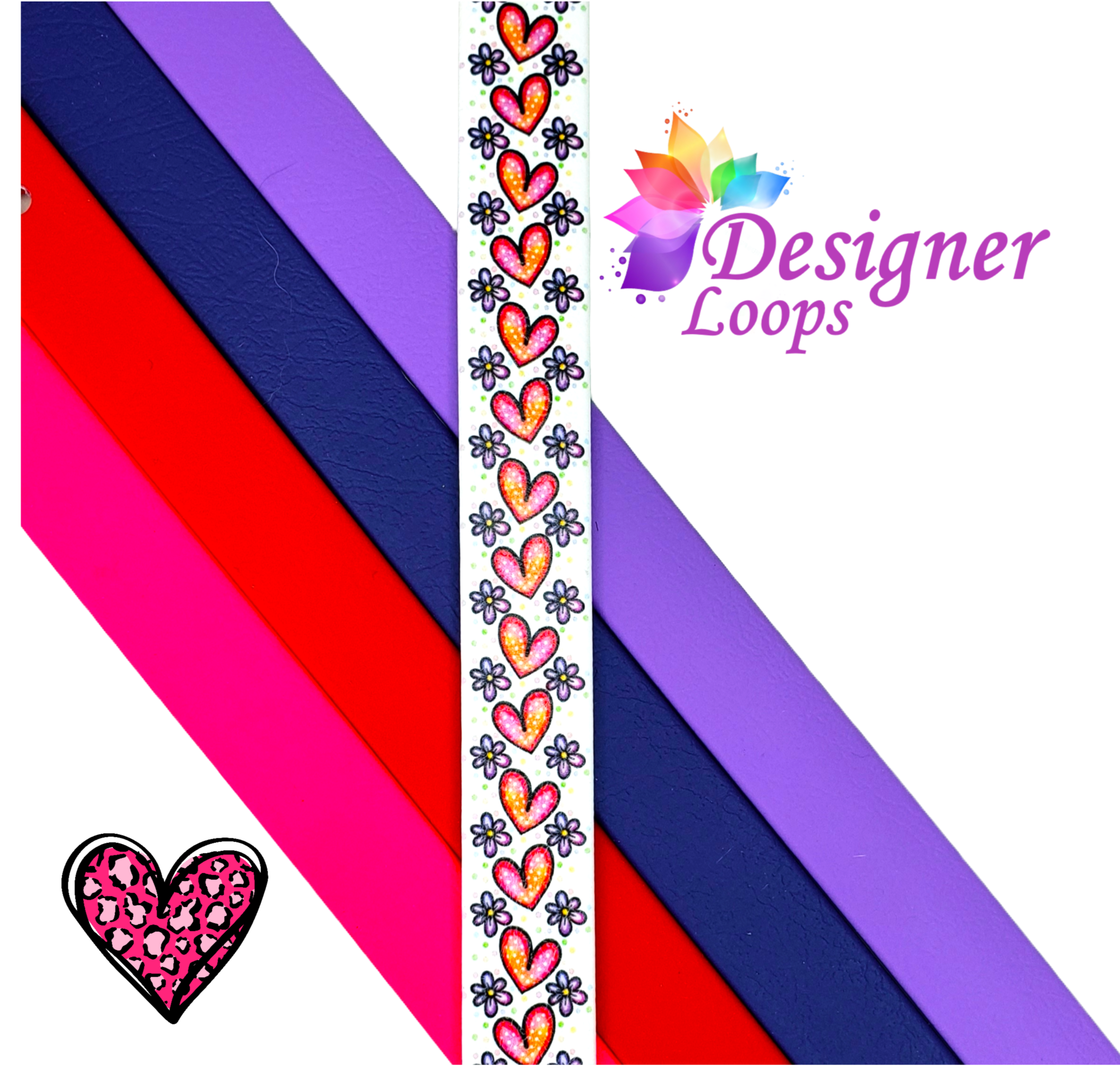 Hearts and Flowers BioThane® Grooming Loop