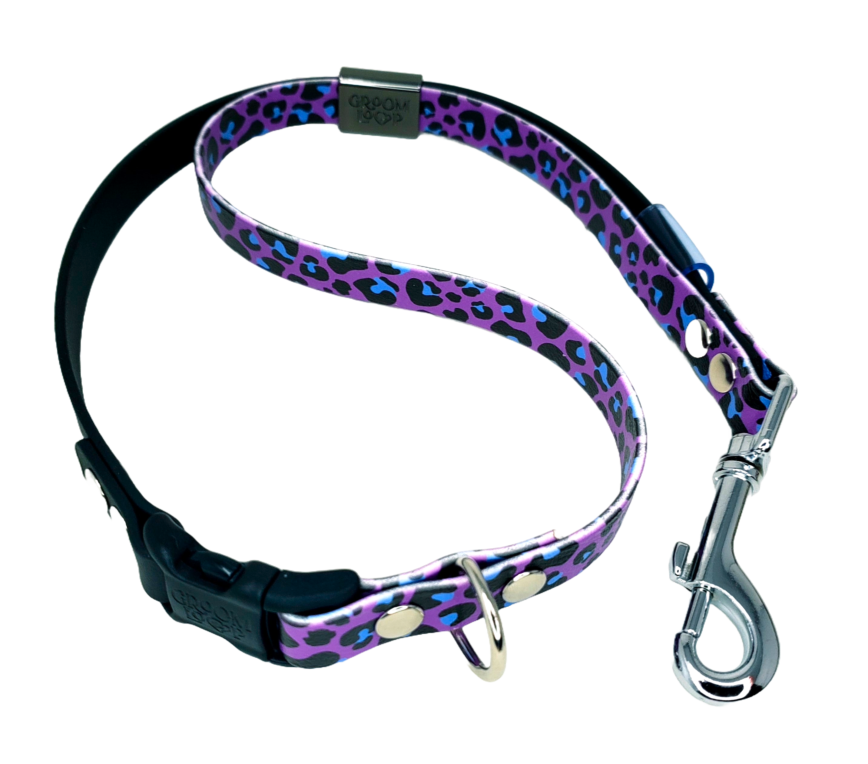 Purple Leopard BioThane® Grooming Loop