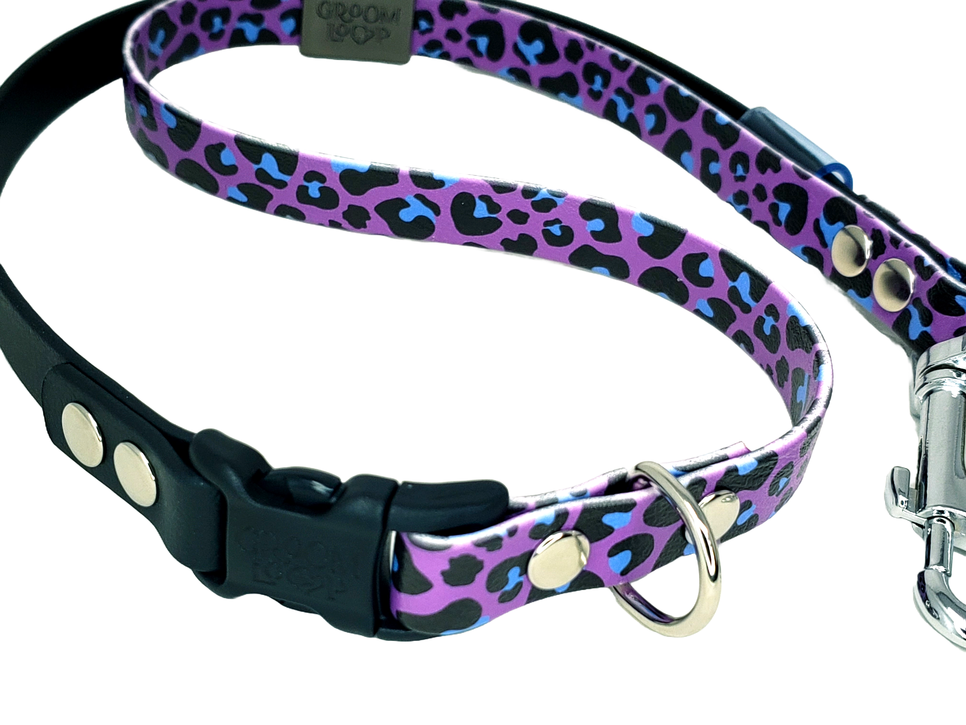Purple Leopard BioThane® Grooming Loop