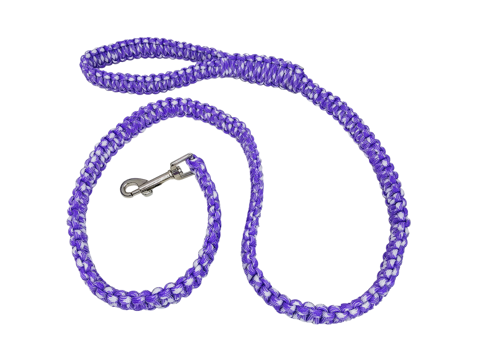 5' Paracord Leash, Lavender & White