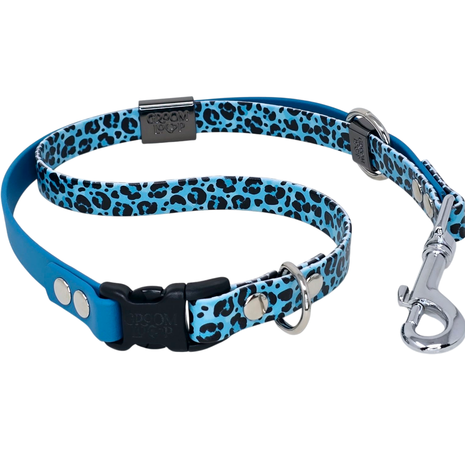 Blue Leopard BioThane® Grooming Loop