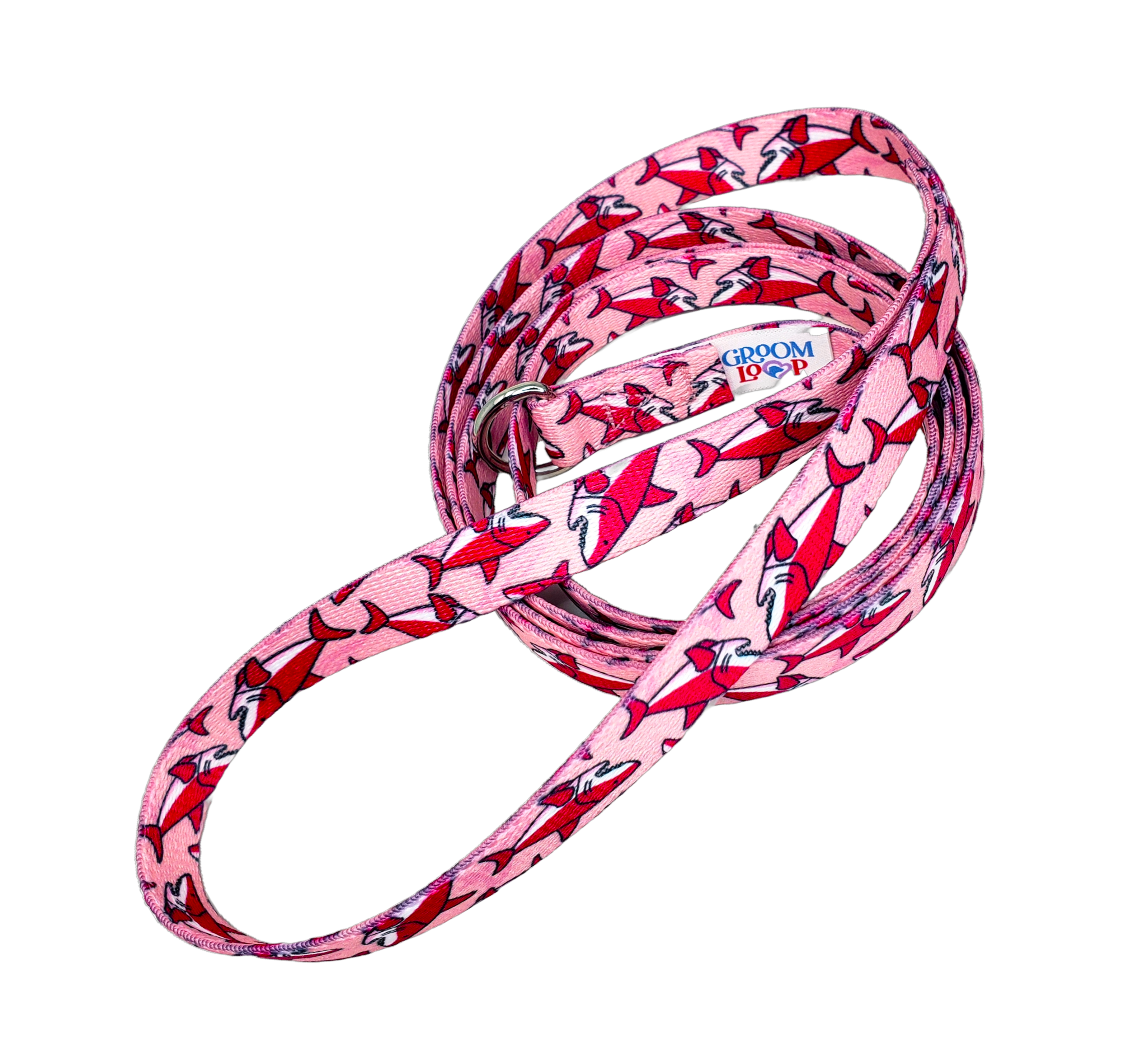 Slip-Lead Leash, Pink Sharks 5ft