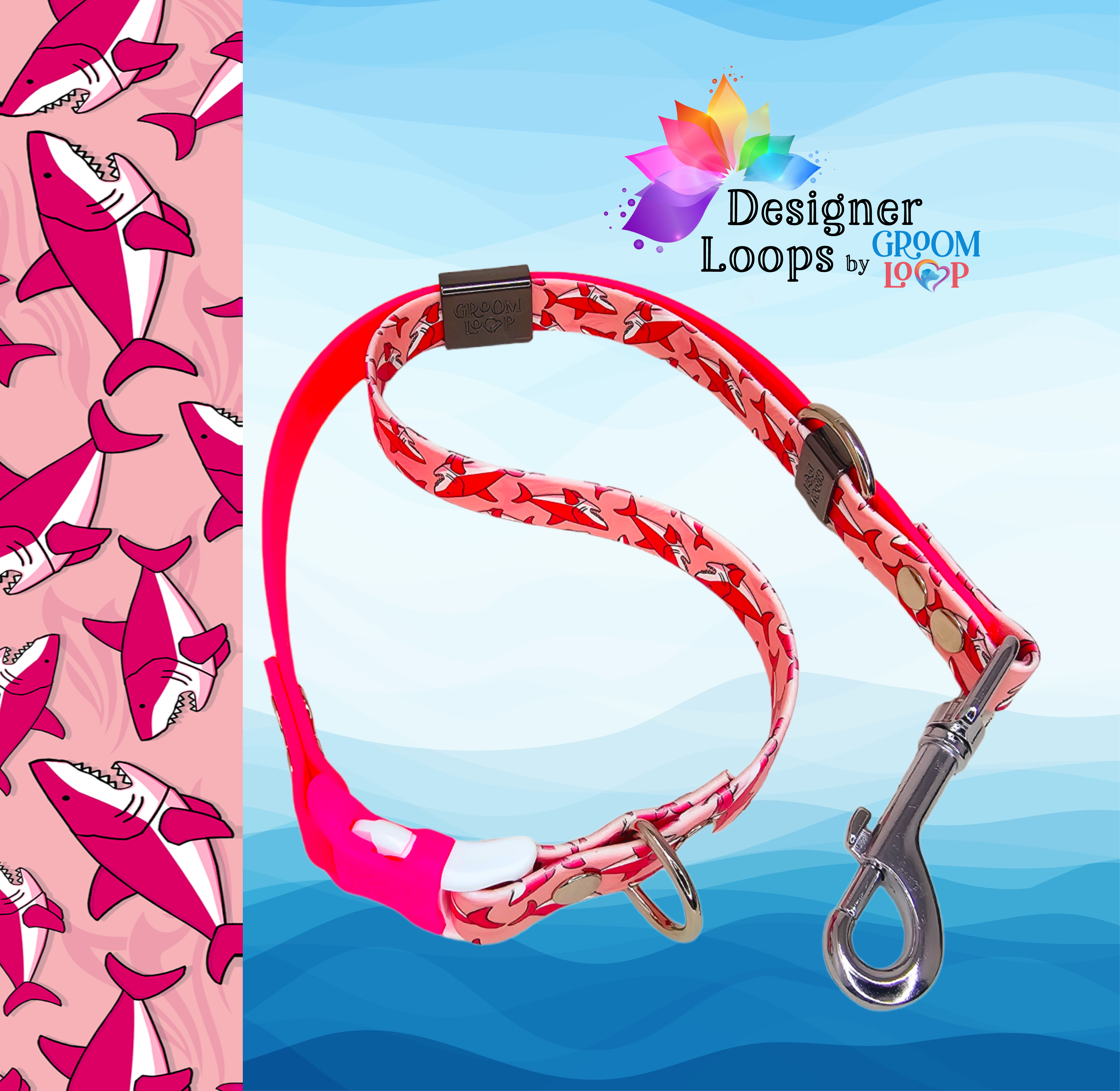 Pink Sharks BioThane® Grooming Loop