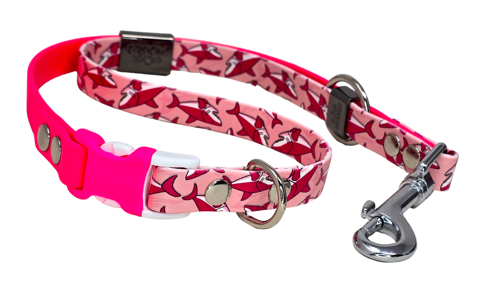 Pink Sharks BioThane® Grooming Loop