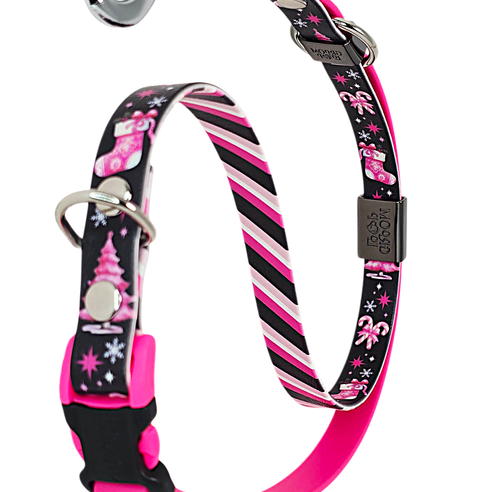 Pink Christmas BioThane® Grooming Loop