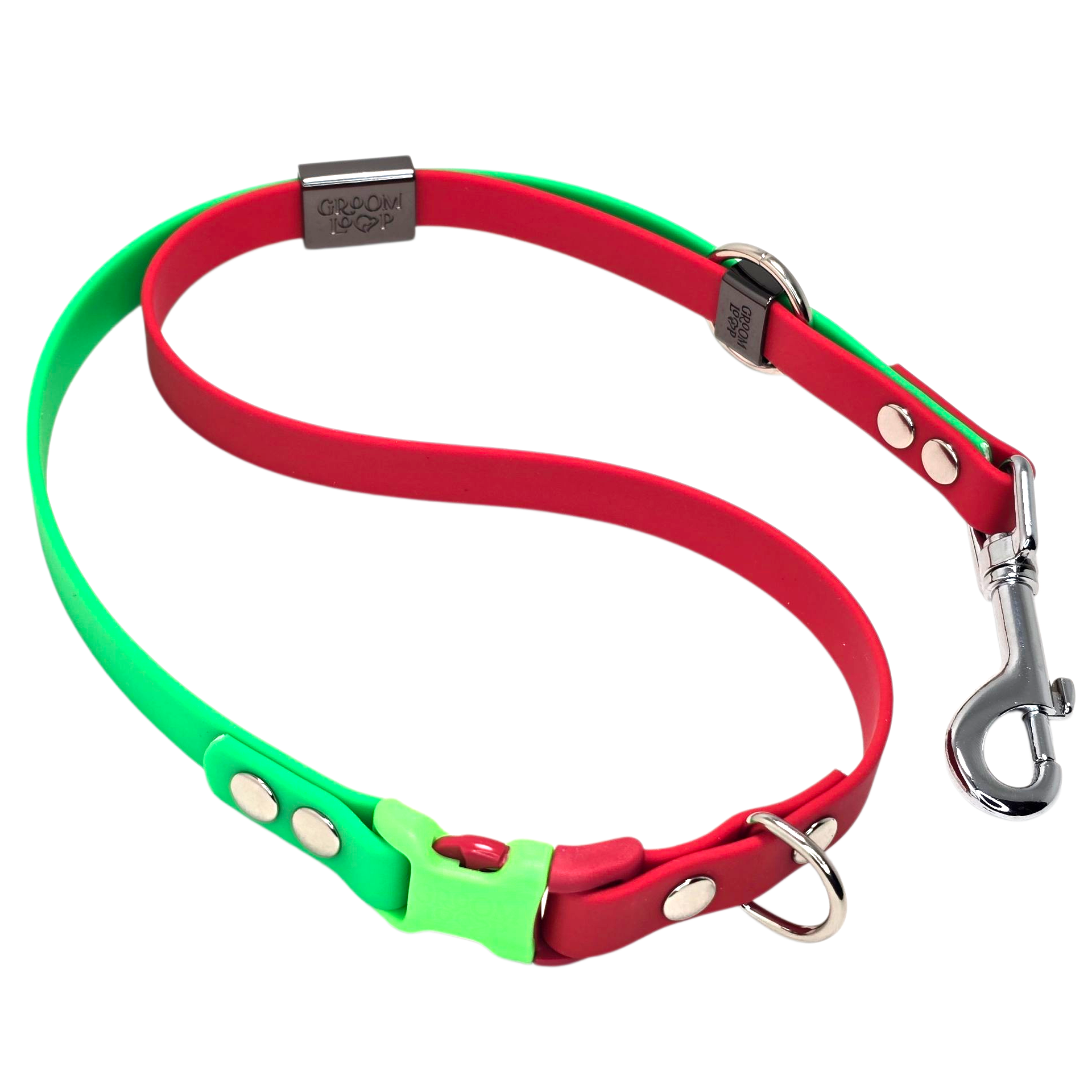 Red Green Holiday BioThane® Loop w/Buckle