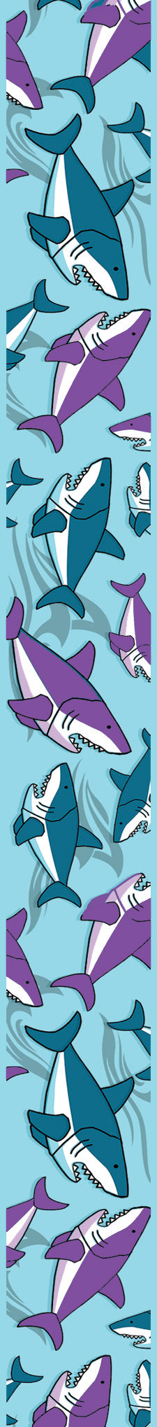 Purple & Blue Sharks BioThane® Grooming Loop