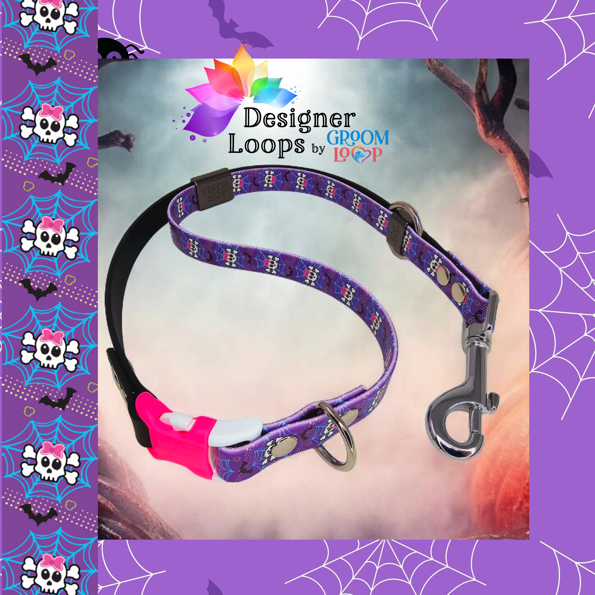 She Skulls  BioThane® Grooming Loop