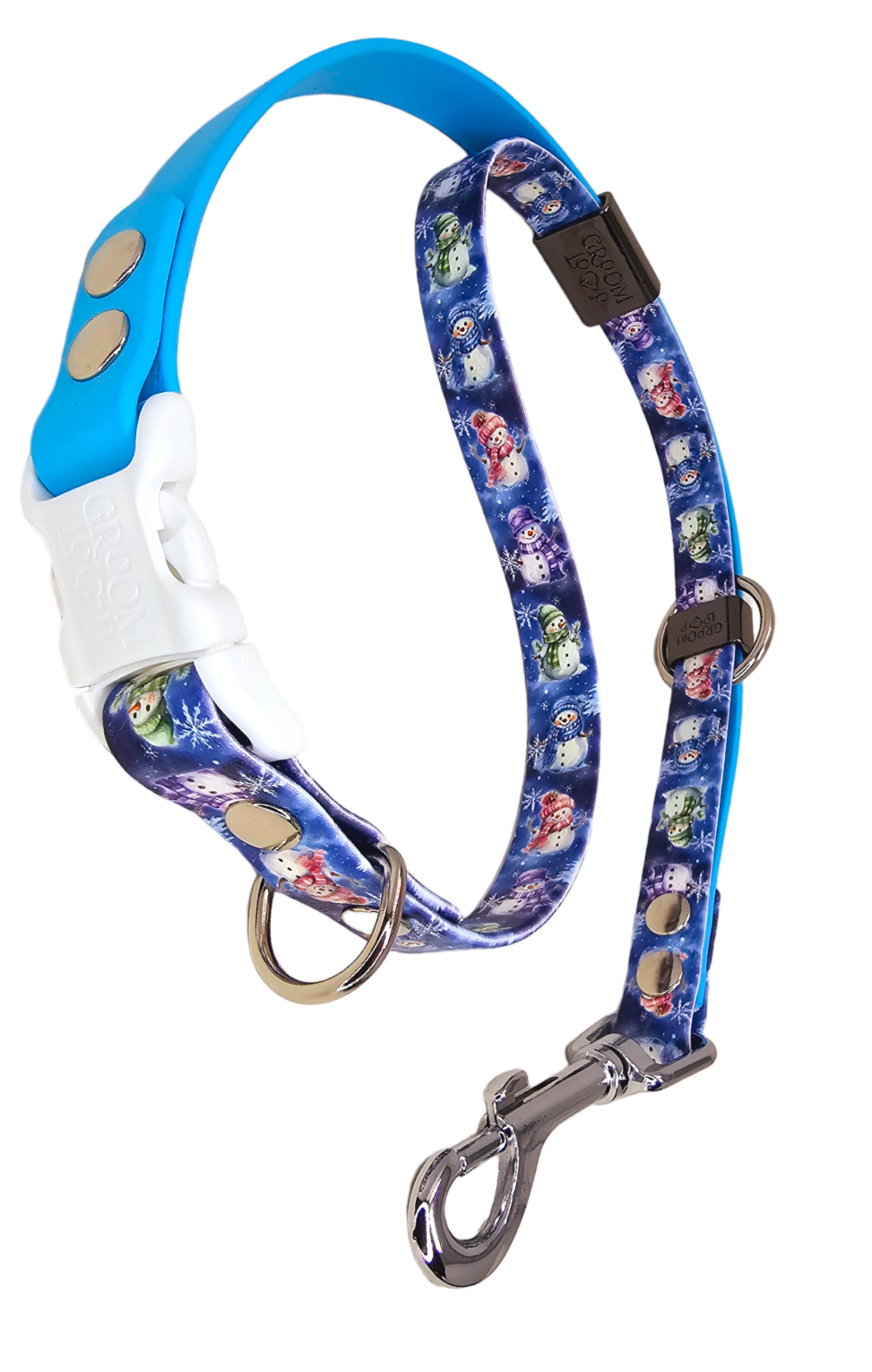 Winter Snowman BioThane® Grooming Loop