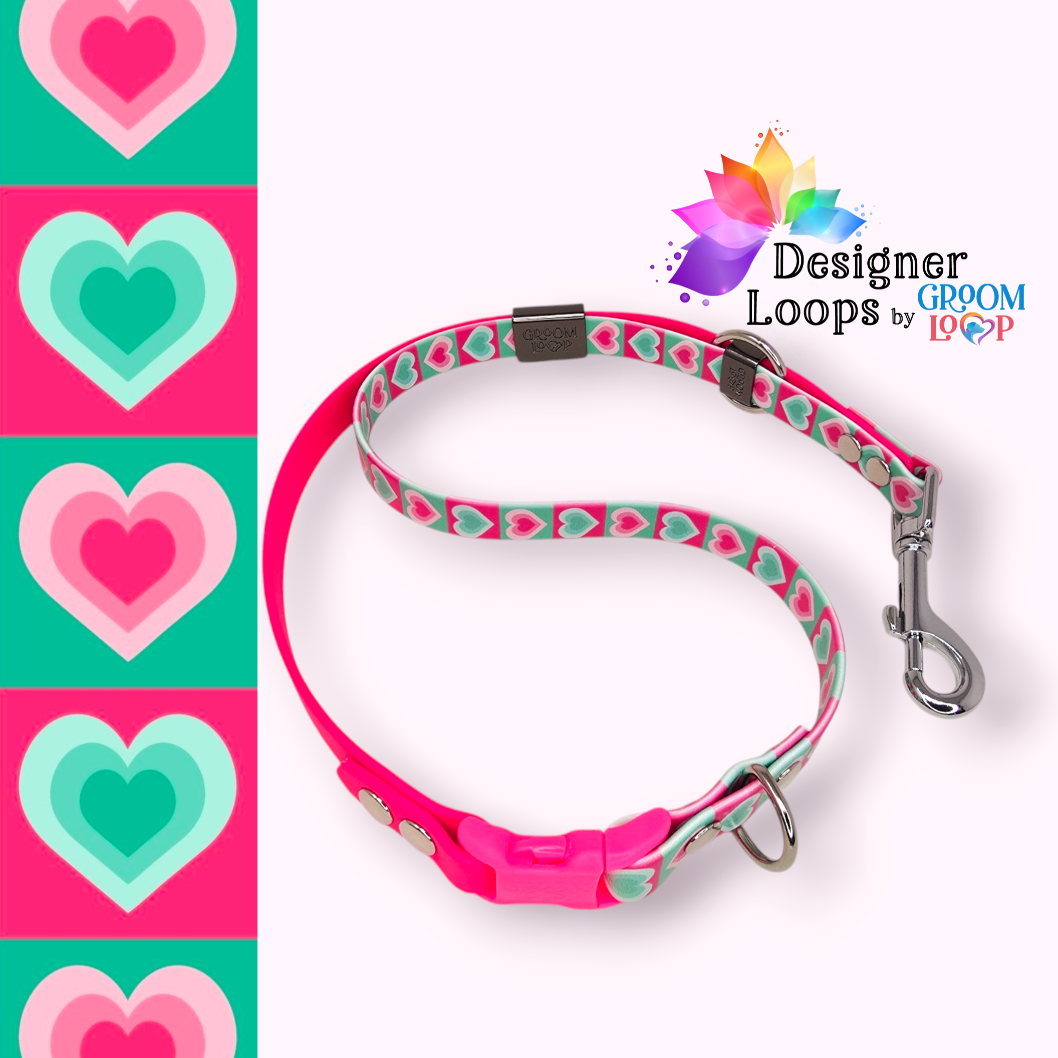 Lovely Hearts BioThane® Grooming Loop