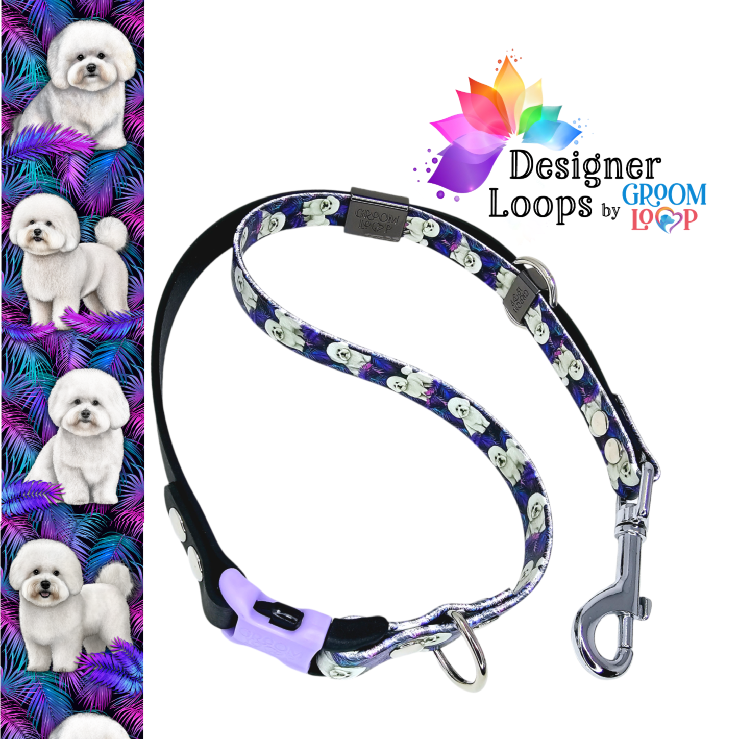 Tropical Bichon BioThane® Grooming Loop