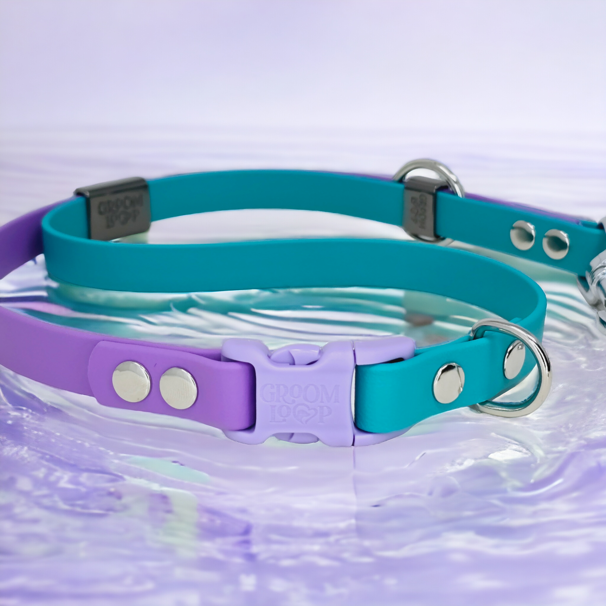 5/8" Two toned BioThane® Loop w/Buckle, new double slider ***You pick the 2 colors***