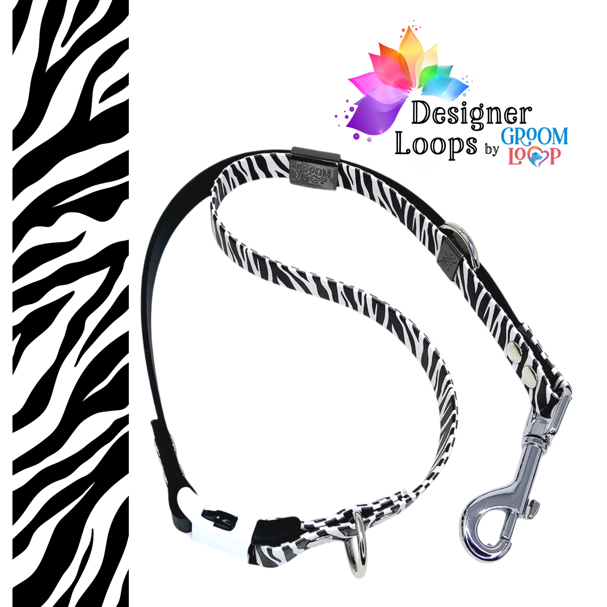 Zebra BioThane® Grooming Loop