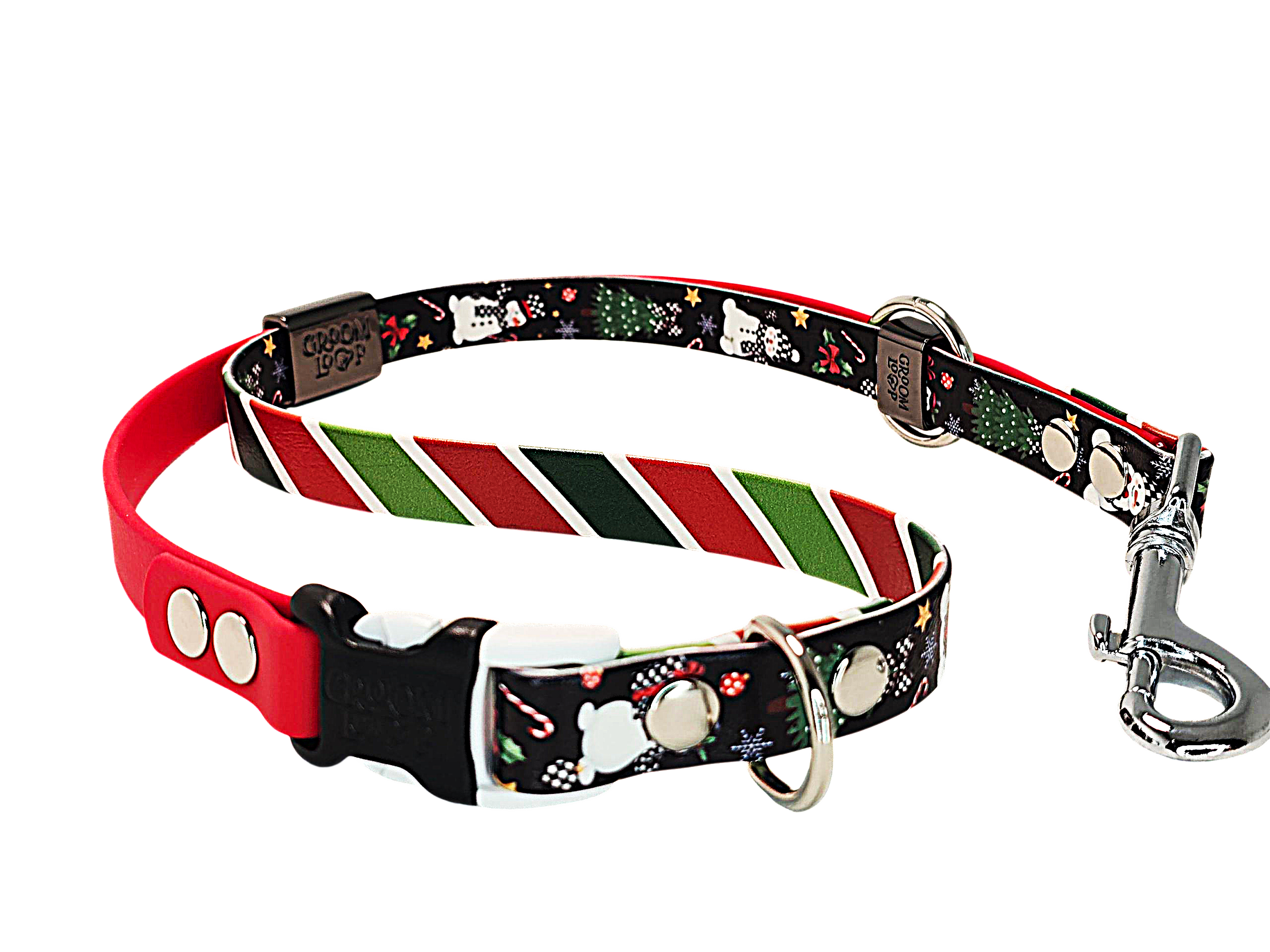 Checkered Snowman BioThane® Grooming Loop