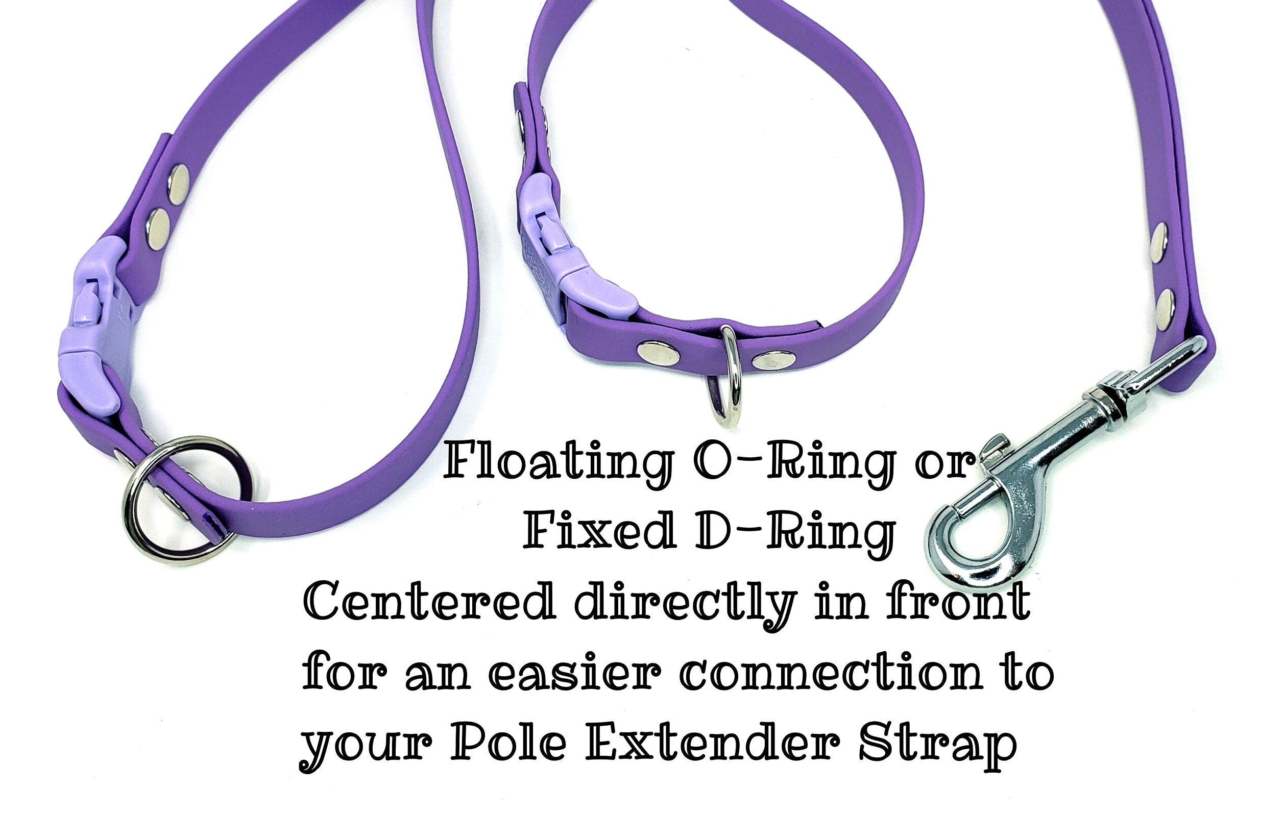 5/8" BioThane® Loop w/Buckle, new double slider 28" (20+ Colors)